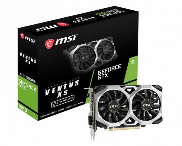 Видеокарта MSI PCI-E GTX 1650 VENTUS XS 4G NVIDIA GeForce GTX 1650 4096Mb 128 GDDR5 1485/8000 DVIx1 HDMIx1 DPx1 HDCP Ret