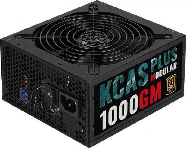 Блок питания Aerocool ATX 1000W KCAS PLUS 1000GM 80+ gold (24+8+4+4pin) APFC 140mm fan 10xSATA Cab Manag RTL