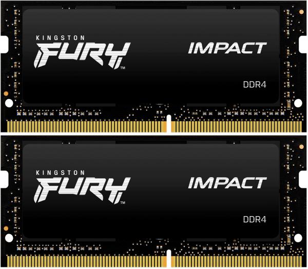 Память оперативная / Kingston FURY Impact KF432S20IBK2/64 / Kingston 64GB 3200MHz DDR4 CL20 SODIMM (Kit of 2) FURY Impact