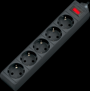 Сетевой фильтр Defender ES 1.8 1,8 м, черный, 5 розеток / Defender ES 1.8 (1.8 м, 5 розеток) / Surge Protector Defender ES 1.8 1,8m, black, 5 outlets