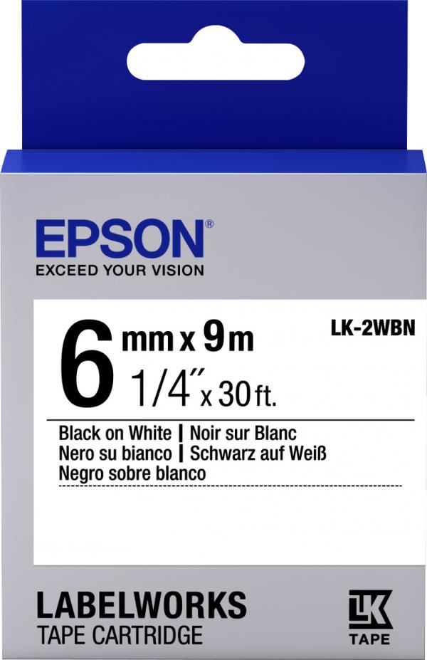 Лента / Epson LK-2WBN Blk/Wht 6/9 (C53S652003) / Epson Tape LK-2WBN Blk/Wht 6/9