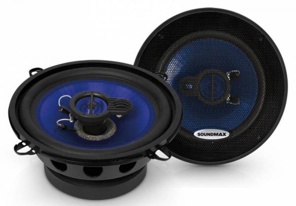 Колонки автомобильные Soundmax SM-CSE503 120Вт 91дБ 4Ом 13см (5дюйм) (ком.:2кол.) коаксиальные трехполосные