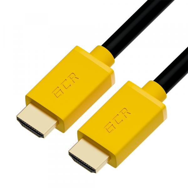 GCR Кабель 15.0m HDMI версия 2.0, HDR 420, Ultra HD, 4K 60 fps 60Hz/5K30Hz, 3D, AUDIO, 18.0 Гбит/с, 28/28 AWG, OD7.3mm, тройной экран, черный, желтые коннекторы, GCR-HM441-15.0m / Greenconnect HDMI (m) 2.0 - HDMI (m) 2.0 15м жёлтый / GCR Кабель 15.0m HDMI версия 2.0, HDR 420, Ultra HD, 4K 60 fps 60Hz/5K30Hz, 3D, AUDIO, 18.0 Гбит/с, 28/28 AWG, OD7.3mm, тройной экран, черный, желтые коннекторы, GCR-HM441-15.0m