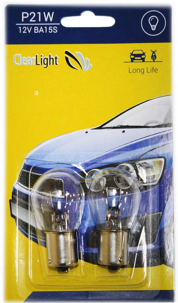 Лампа автомобильная галогенная ClearLight CL-P21W P21W 12В 21Вт (упак.:1шт)