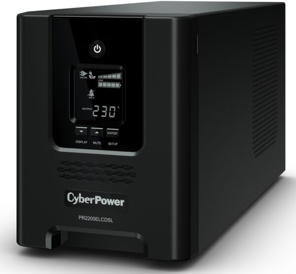 ИБП CyberPower PR2200ELCDSL, Line-Interactive, 2200VA/1980W, 8 IEC-320 С13, 1 IEC C19 розеток, USBSerial, SNMPslot, LCD дисплей, Black, 0.5х0.6х0.3м., 28.4кг. / CyberPower PR2200ELCDSL / UPS Line-Interactive CyberPower PR2200ELCDSL 2200VA/1980W USB/RS-232/EPO/SNMPslot (8 IEC С13, 1 IEC C19)