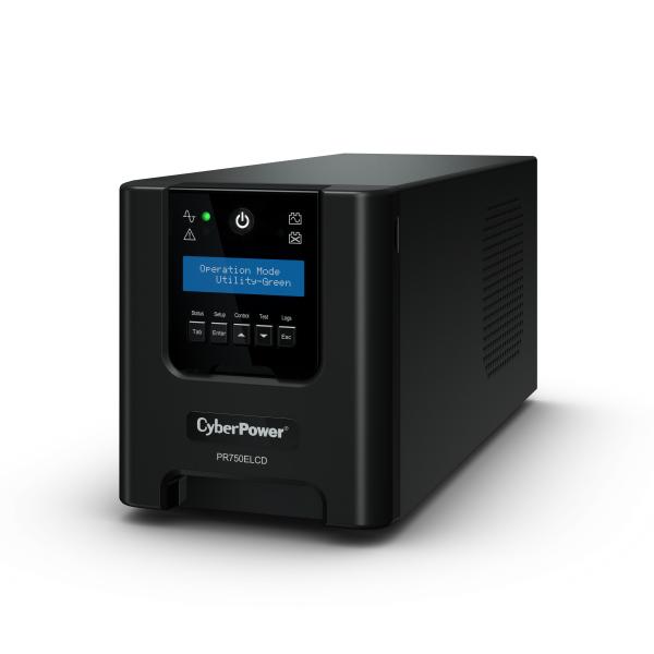 ИБП CyberPower PR750ELCD, Line-Interactive, 750VA/675W, 6 IEC-320 С13 розеток, USBSerial, SNMPslot, LCD дисплей, Black, 0.48х0.27х0.28м., 13.5кг. / CyberPower PR750ELCD 750VA / UPS Line-Interactive CyberPower PR750ELCD 750VA/675W USB/RS-232/EPO/SNMPslot (6 IEC С13)