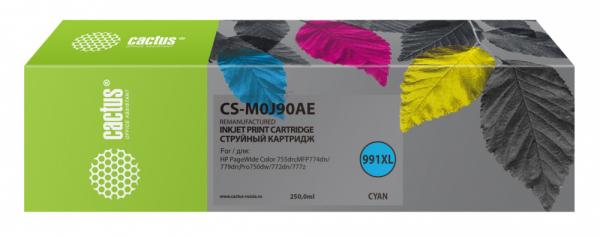 Картридж струйный Cactus 991XL CS-M0J90AE голубой (250мл) для HP PW 755dn/MFP774dn/779dn/Pro750dw/772dn