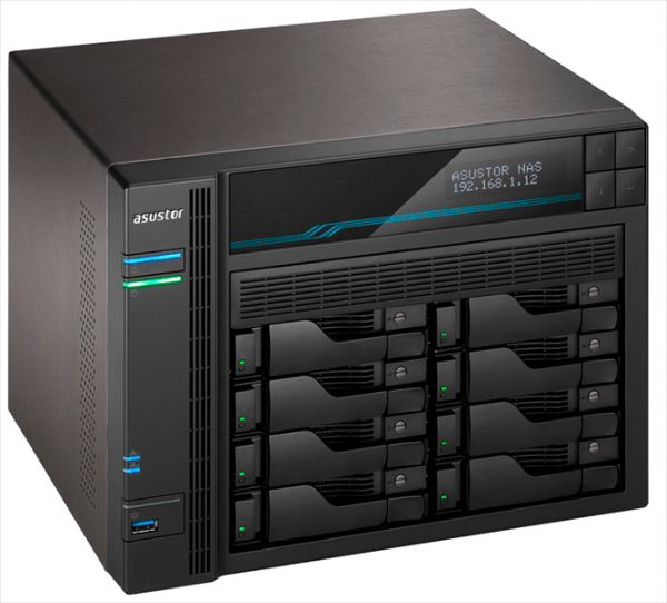 ASUSTOR AS6508T 8-Bay NAS/Media player/Intel Atom C3538 2,1GHz(Quad-Core), 8GB SO-DIMM DDR4, noHDD(HDD,SSD),/2x10GbE+2x2,5Gbe(LAN)/2xUSB3.2,HDMI/M.2/4ip camera license ; 90IX0201-BW3S10