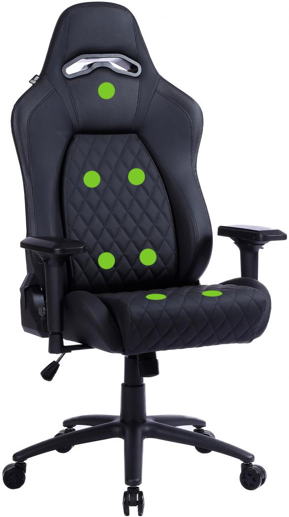 Кресло игровое Cactus CS-CHR-130-M черный с подголов.