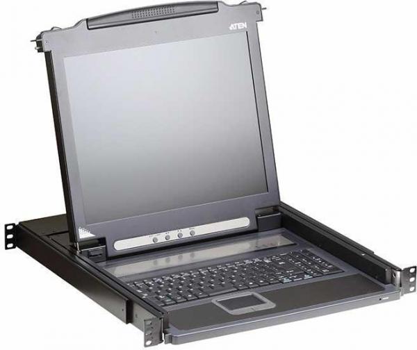 ЖК-монитор 17" с клавиатурой, выдвижной, 1U, RAL 7021 / ATEN CL1000MR / Console with LCD screen 17"