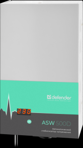 Стабилизатор напряжения ASW 500D настенный 300Вт толщина 65мм, 1 розетка / Defender 99044 / Voltage stabilizer ASW 500D wall-mounted 300W, thickness 65mm, 1 socket