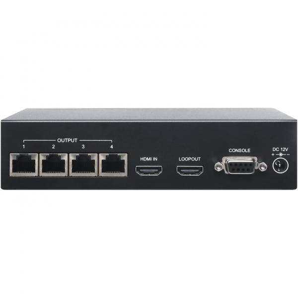 Комплект / SCT HE04SEK / SCT HE04SEK Комплект (удлинитель-распределитель+4 приёмника) HDMI 1.4 (1 вход/4 выхода) с передачей по кабелю витой пары CAT5e на удалённые приёмники.