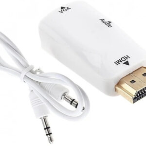 Переходник аудио-видео Premier 5-983AC HDMI (m)/VGA (f)/Jack 3.5 (f) белый