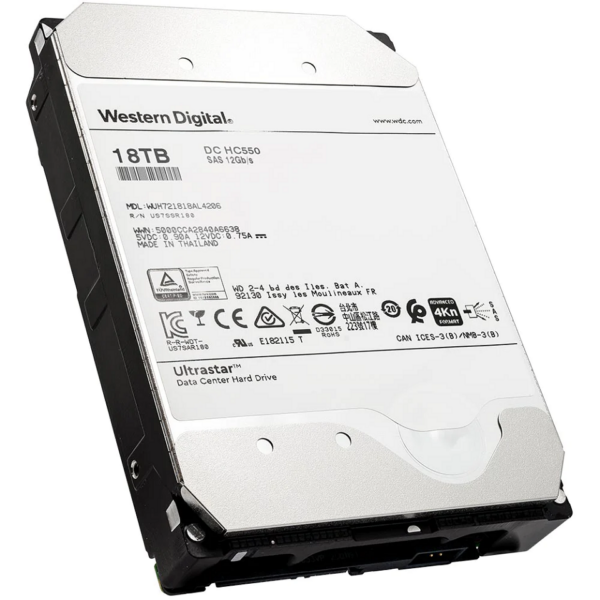 Жесткий диск / WD WUH721818AL4206 / Жесткий диск/ HDD WD/HGST SAS Server 18Tb Ultrastar 7200 12Gb/s 256MB 1 year ocs (replacement WUH721818AL5204)