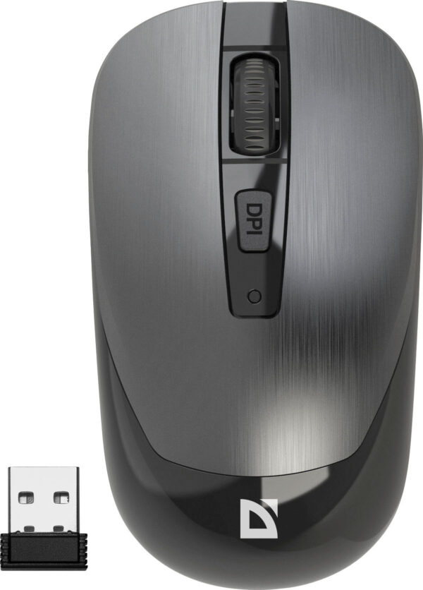 Мышь Defender Wave MM-995 серебристый оптическая (1600dpi) silent беспроводная USB для ноутбука (3but)