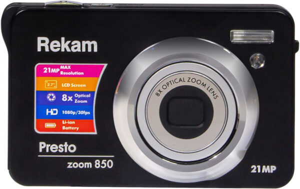 Фотоаппарат Rekam Presto zoom 850 bl черный 21Mpix 2.7" 1080p SDHC/MMC CMOS IS el/Li-Ion