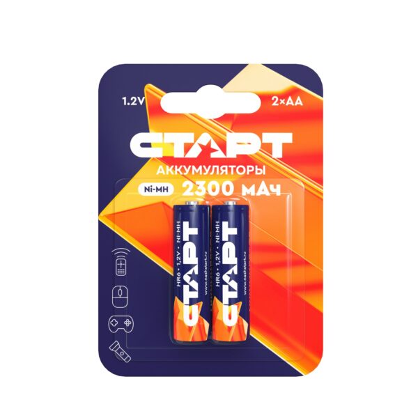 Аккумулятор СТАРТ Ni-MH HR6 AA 2300mAh BL2 / Аккумулятор СТАРТ Ni-MH HR6 AA 2300mAh BL2 / Аккумулятор СТАРТ Ni-MH HR6 AA 2300mAh BL2