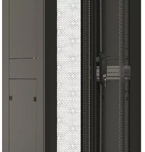 Шкаф серверный Hyperline (TTBR-3761-DD-RAL9004) напольный 37U 600x1000мм пер.дв.перфор.2ств. задн.дв.перфор.2-хст. направл.под закл.гайки 1000кг черный