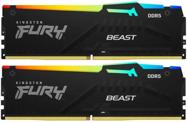 Память DDR5 2x16GB 6000MHz Kingston KF560C30BBAK2-32 Fury Beast RGB RTL PC5-48000 CL30 DIMM 288-pin 1.4В kit single rank Ret