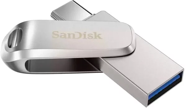 Флеш Диск Sandisk 1TB Ultra Dual Drive Luxe SDDDC4-1T00-G46 USB3.1 серебристый