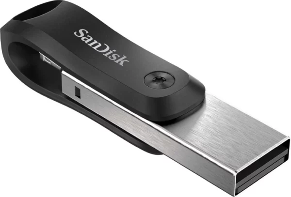 Флеш Диск Sandisk 64GB iXpand Go SDIX60N-064G-GN6NN USB3.0 черный/серебристый