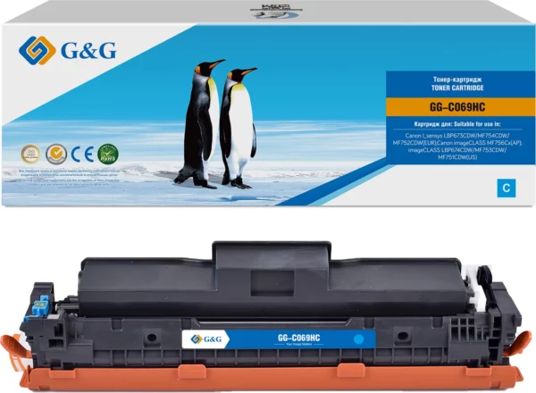 Картридж лазерный GG GG-C069HC 069H Cyan голубой (5500стр.) для Canon I_sensys LBP673CDW/MF754CDW/MF752CDW(EUR)/imageCLASS MF756Cx(AP)/LBP674CDW/MF753CDW/MF751CDW(US)