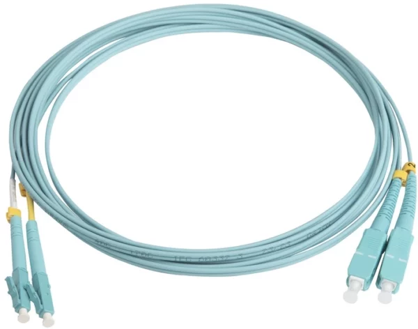 Патч-корд Hyperline FC-D2-503-LC/PR-SC/PR-H-3M-LSZH-AQ FC-D2-503-LC/PR-SC/PR-H-3M 2x50/125 OM3 LC дуплекс-SC дуплекс 3м LSZH аквамарин