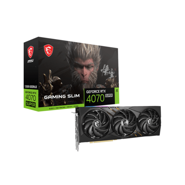 Видеокарта / MSI GeForce RTX 4070 SUP / Видеокарта/ VGA MSI NVIDIA GeForce RTX 4070 SUPER 12G GAMING SLIM WUKONG EDITION 12GB, GDDR6X/192-bit, PCIe 4.0, 1xHDMI 2.1, 3xDP, 2.3-slot