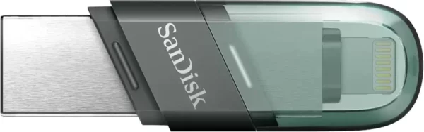 Флеш Диск Sandisk 64Gb iXpand Flip SDIX90N-064G-GN6NN USB3.1 зеленый/серебристый