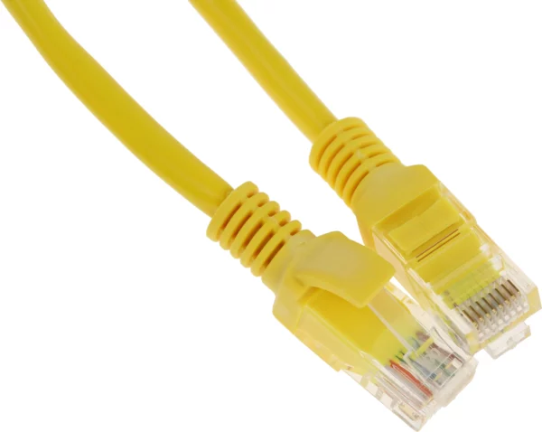 Патч-корд PP12-0.25M/Y 1000G UTP 4 пары cat5E CCA molded 0.25м желтый RJ-45 (m)-RJ-45 (m)