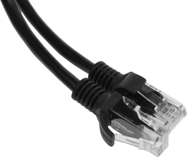 Патч-корд PP12-0.5M/BK 1000G UTP 4 пары cat5E CCA molded 0.5м черный RJ-45 (m)-RJ-45 (m)