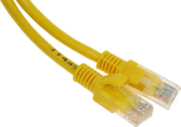 Патч-корд PP12-0.5M/Y 1000G UTP 4 пары cat5E CCA molded 0.5м желтый RJ-45 (m)-RJ-45 (m)