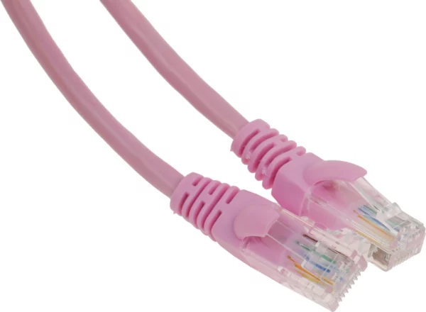 Патч-корд PP12-1M/RO 1000G UTP 4 пары cat5E CCA molded 1м розовый RJ-45 (m)-RJ-45 (m)