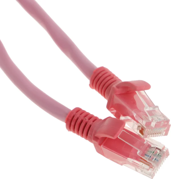 Патч-корд PP12-2M/RO 1000G UTP 4 пары cat5E CCA molded 2м розовый RJ-45 (m)-RJ-45 (m)