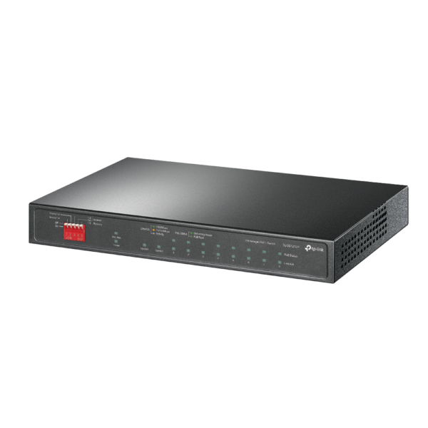 Коммутатор / TP-Link TL-SG1210P / Коммутатор/ 8-port gigabit Unmanaged PoE+ Switch with 1 Gigabit RJ-45 + 1 SFP uplink ports, desktop mount, 8 802.3af/at compliant PoE+ ports, 1 Gigabit RJ-45 + 1 SFP uplink ports