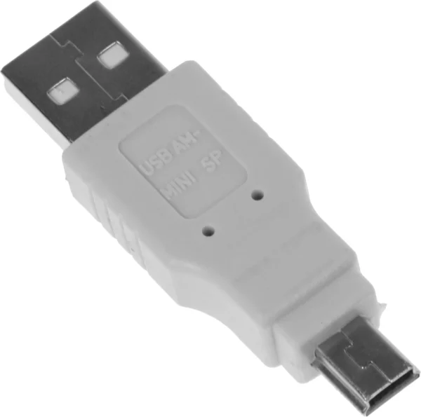 Переходник Ningbo mini USB B (m) USB A(m) серый