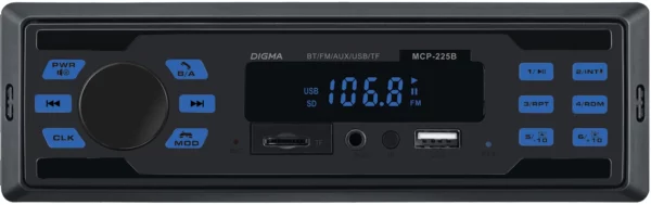 Автомагнитола Digma MCP-225B 1DIN 2x35Вт 2