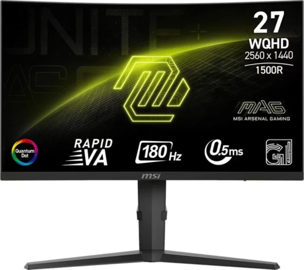 Монитор MSI 27" MAG 275CQRF QD E2 черный VA LED 16:9 HDMI полуматовая HAS 300cd 178гр/178гр 2560x1440 180Hz DP 2K USB 7.3кг