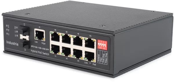 Коммутатор Digma DSP408F-2G1S-300 (L2) 8x100Мбит/с 2x1Гбит/с 1SFP 8PoE 8PoE+ 1PoE++ 300W неуправляемый