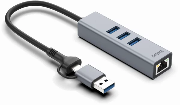 Сетевой адаптер Gigabit Ethernet Digma DLA-GEUCH3 USB 3.0