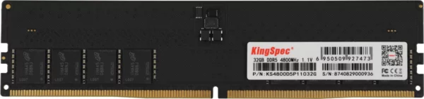 Память DDR5 32GB 4800MHz Kingspec KS4800D5P11032G RTL PC5-38400 CL40 DIMM 288-pin 1.1В single rank Ret