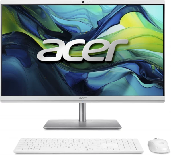 Моноблок Acer Aspire C27-195ES 27" Full HD Core Ultra 5 125U (3.6) 16Gb SSD512Gb Graphics CR Windows 11 Professional GbitEth WiFi BT 65W клавиатура мышь Cam серебристый 1920x1080