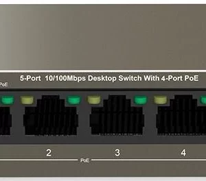 Коммутатор Tenda TEF1105P-4-63W (L2) 5x100Мбит/с 4PoE 58W неуправляемый