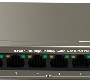 Коммутатор Tenda TEF1109P-8-102W (L2) 9x100Мбит/с 8PoE 92W неуправляемый