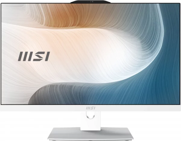 Моноблок MSI Modern AM242P 12M-1066XRU 23.8" Full HD i5 1235U (1.3) 16Gb SSD512Gb Iris Xe noOS GbitEth WiFi BT 120W клавиатура мышь Cam белый 1920x1080