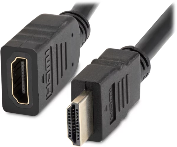 Кабель-удлинитель аудио-видео Buro HDMI (m)/HDMI (f) 1.5м. позолоч.конт. черный (BU-HDMI2.0-EXTND-1.5M)