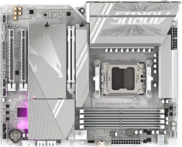 Материнская плата Gigabyte X870 A ELITE WF7 ICE SocketAM5 AMD X870 4xDDR5 ATX AC`97 8ch(7.1) 2.5Gg RAID+HDMI