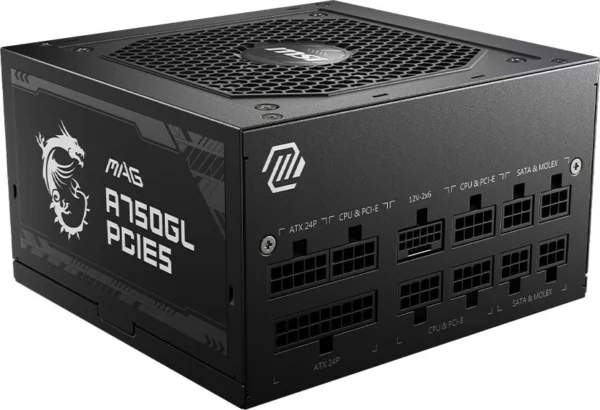 Блок питания MSI ATX 750W MAG A750GL PCIE5 Gen.5 80+ gold (20+4pin) APFC 120mm fan 8xSATA Cab Manag RTL