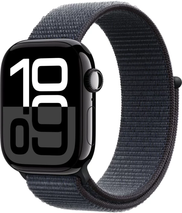 Смарт-часы Apple Watch Series 10 A2997 42мм OLED корп.черный Sport Loop рем.черный разм.брасл.:130-200мм (MWWG3LW/A)