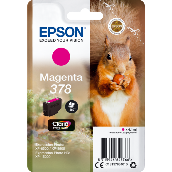 Картридж / Epson C13T37834020 / Картридж/ Singlepack Magenta 378 Claria Photo HD Ink